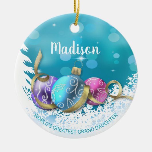 パーソナライズされたもっとも偉大クリスマス セラミックオーナメント (正面)