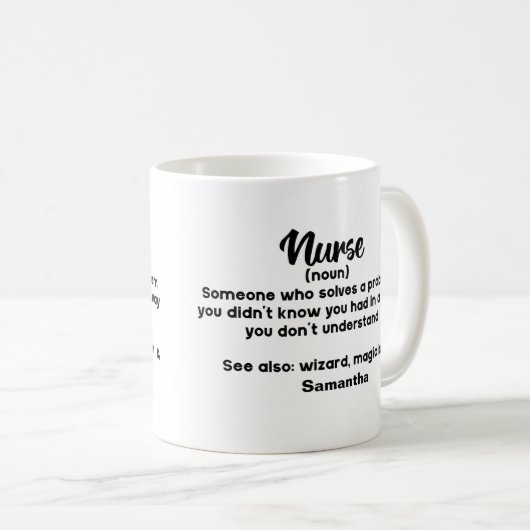 パーソナライズされたやる気を起こさせるナース コーヒーマグカップ (正面右)