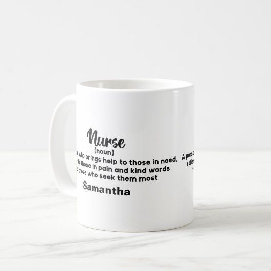 パーソナライズされたやる気を起こさせるナース コーヒーマグカップ (正面左)