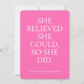 パーソナライズされたやる気を起こさせる引用文カード – 彼女がやった！ シーズンカード (正面)