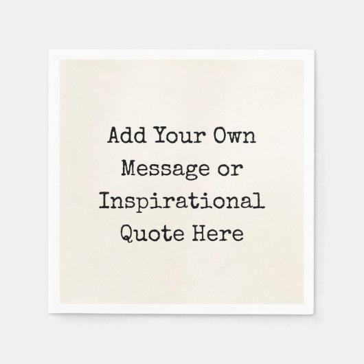 パーソナライズされたやる気を起こさせる引用文感動的DIY スタンダードカクテルナプキン (正面)