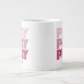 パーソナライズされたやる気を起こさせる祈すべて ジャンボコーヒーマグカップ (正面)