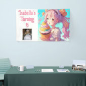 パーソナライズされたアかわいらしニメ女子ピンクとブルー 横断幕 (トレードショー)