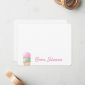 パーソナライズされたアイスクリームのメモカード ノートカード (正面/裏面インサイチュ)