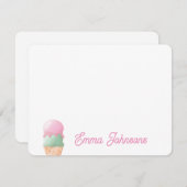 パーソナライズされたアイスクリームのメモカード ノートカード (正面/裏面)