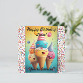 パーソナライズされたアイスクリームの招待状 招待状 (スタンド正面)