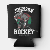 パーソナライズされたアイスホッケー選手チームアスリート名 缶クーラー (裏面)