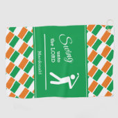 パーソナライズされたアイルランド国旗の揺れ動き ゴルフタオル (横)