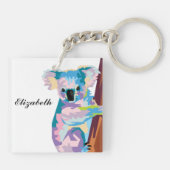 パーソナライズされたアカラフルートコアラ キーホルダー (裏面)