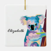 パーソナライズされたアカラフルートコアラ セラミックオーナメント (裏面)