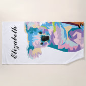 パーソナライズされたアカラフルートコアラ ビーチタオル (正面)