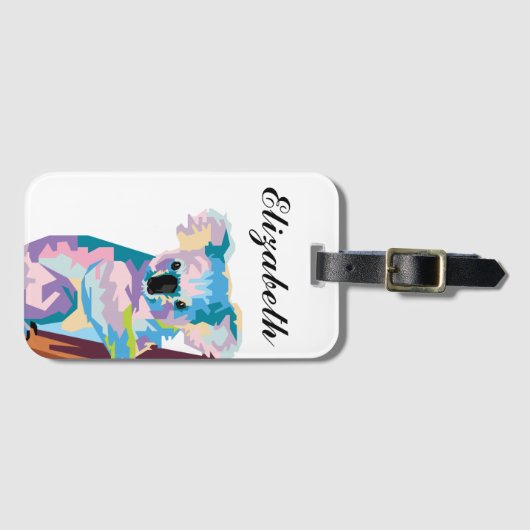 パーソナライズされたアカラフルートコアラ ラゲッジタグ (正面横)