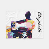 パーソナライズされたアカラフルート・カウ フリースブランケット (正面(横))