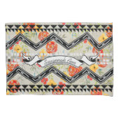 パーソナライズされたアステカフローラ赤とオレンジ 枕カバー (正面)