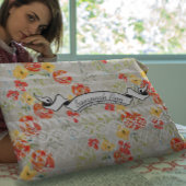 パーソナライズされたアステカフローラ赤とオレンジ 枕カバー