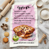 パーソナライズされたアップルパイのレシピ キッチンタオル