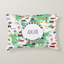 パーソナライズされたアドベンチャーワアウェイズワールドマップビークル アクセントクッション