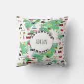 パーソナライズされたアドベンチャーワアウェイズワールドマップビークル クッション (裏面)