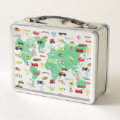 パーソナライズされたアドベンチャーワアウェイズワールドマップビークル メタルランチボックス (裏面)