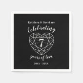 パーソナライズされたアニス記念日7年 スタンダードカクテルナプキン (正面)