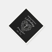 パーソナライズされたアニス記念日7年 スタンダードカクテルナプキン (角)