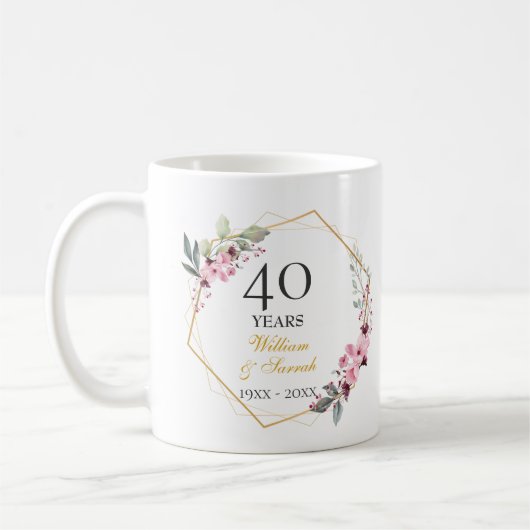 パーソナライズされたアニバーサリーギフト – カスタムカップル コーヒーマグカップ (左)