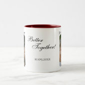 パーソナライズされたアニバーサリーギフト – カスタムカップル ツートーンマグカップ (中央)