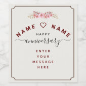 パーソナライズされたアニバーサリーワインボトルラベル ワインラベル (シングルラベル)