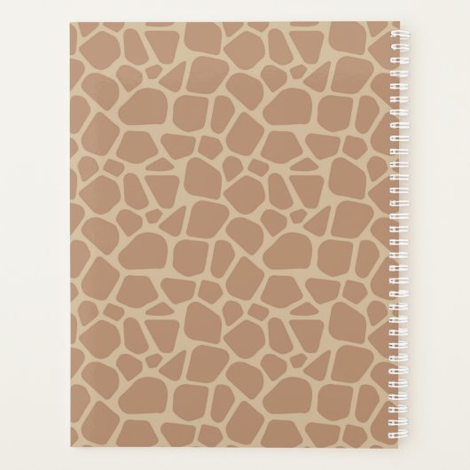 パーソナライズされたアニマルプリントキリンのスポット2022 プランナー手帳 (裏面)