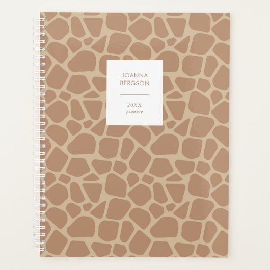 パーソナライズされたアニマルプリントキリンのスポット2022 プランナー手帳 (正面)