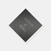 パーソナライズされたアニマルプリントブラックグリッターグラム スタンダードカクテルナプキン (角)