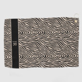 パーソナライズされたアニマルプリント女性モノグラムの ゴルフタオル (横)