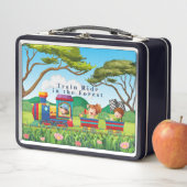 パーソナライズされたアニメスタイル列車の森への乗り物 メタルランチボックス (インサイチュ)