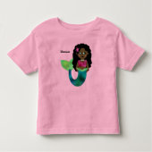 パーソナライズされたアフリカ系アメリカ人人魚の偽箔 トドラーTシャツ (正面)