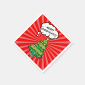 パーソナライズされたアポップ・アートのートクリスマスツリー スタンダードカクテルナプキン (角)