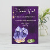 パーソナライズされたアメジストとベリル結晶パープル サンキューカード (スタンド正面)