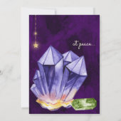 パーソナライズされたアメジストとベリル結晶パープル サンキューカード (裏面)