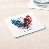 パーソナライズされたアメリカはっきりしたイーグル スクエアペーパーコースター (アングル)