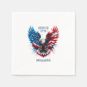 パーソナライズされたアメリカはっきりしたイーグル スタンダードカクテルナプキン (正面)