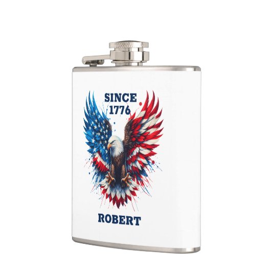 パーソナライズされたアメリカはっきりしたイーグル フラスク (左)