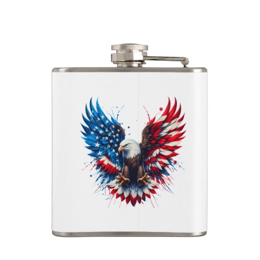 パーソナライズされたアメリカはっきりしたイーグル フラスク (裏面)