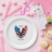 パーソナライズされたアメリカはっきりしたイーグル ペーパープレート (パーティー)