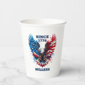 パーソナライズされたアメリカはっきりしたイーグル 紙コップ (裏面)