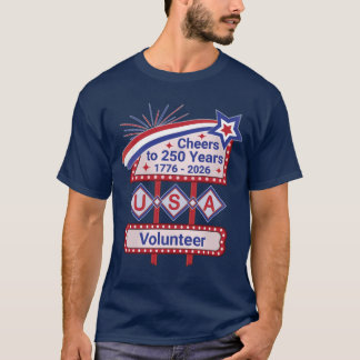 パーソナライズされたアメリカ250–愛国的なレトロなマーキーライト Tシャツ