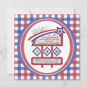 パーソナライズされたアメリカ250–愛国的なレトロなマーキーランプ 招待状 (裏面)