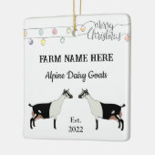 パーソナライズされたアルパイン乳製品ヤギ白クリスマス セラミックオーナメント (左)