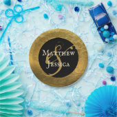 パーソナライズされたアンティークゴールデンフェイクメタル7インチ ペーパープレート (パーティー)