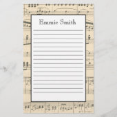 パーソナライズされたアンティーク楽譜 便箋 (正面)