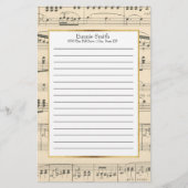 パーソナライズされたアンティーク楽譜 便箋 (正面)