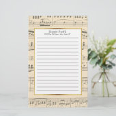 パーソナライズされたアンティーク楽譜 便箋 (スタンド正面)